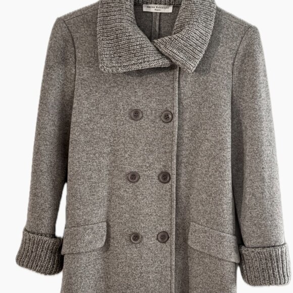 Amina Rubinacci Jacket Womens Sz Small/42 Gray Knit Wool Cashmere Italy MINT - Picture 3 of 15
